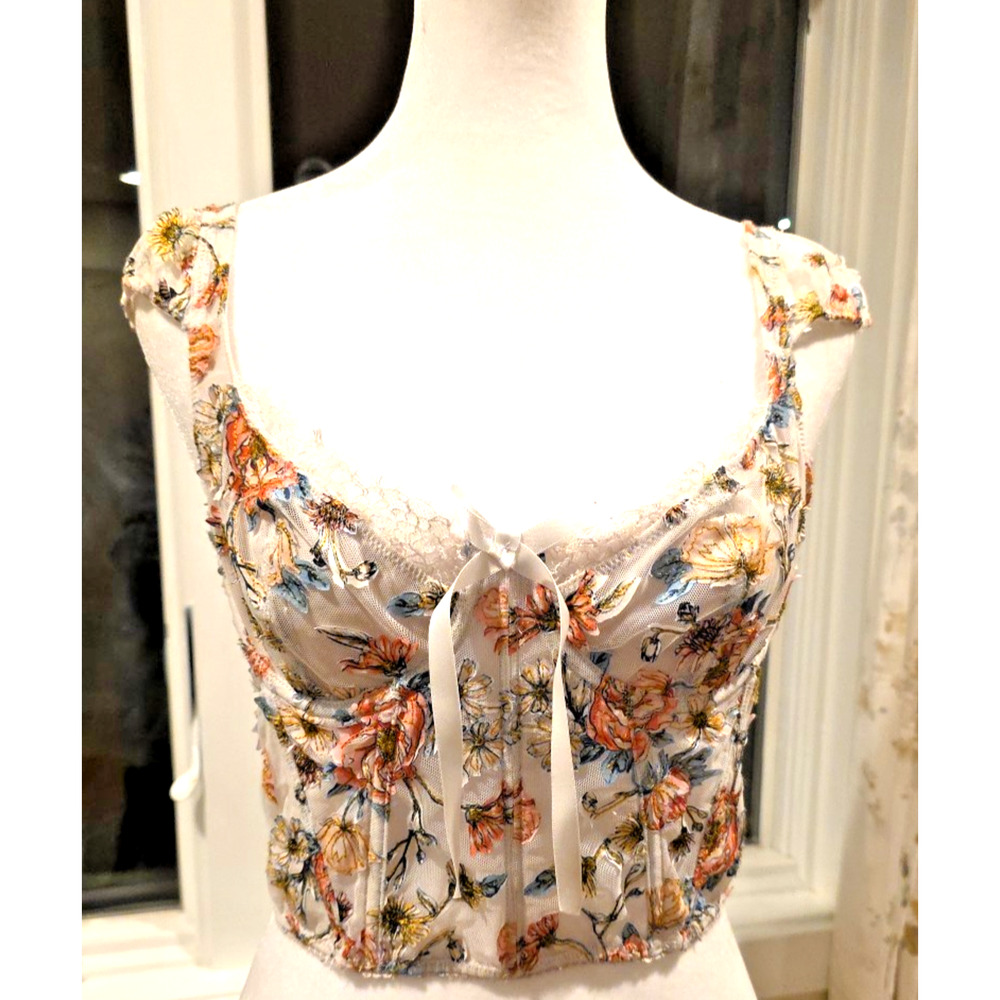 Victoria Secret X For Love and Lemons Floral Bustier Corset Top 34C Dream Angels